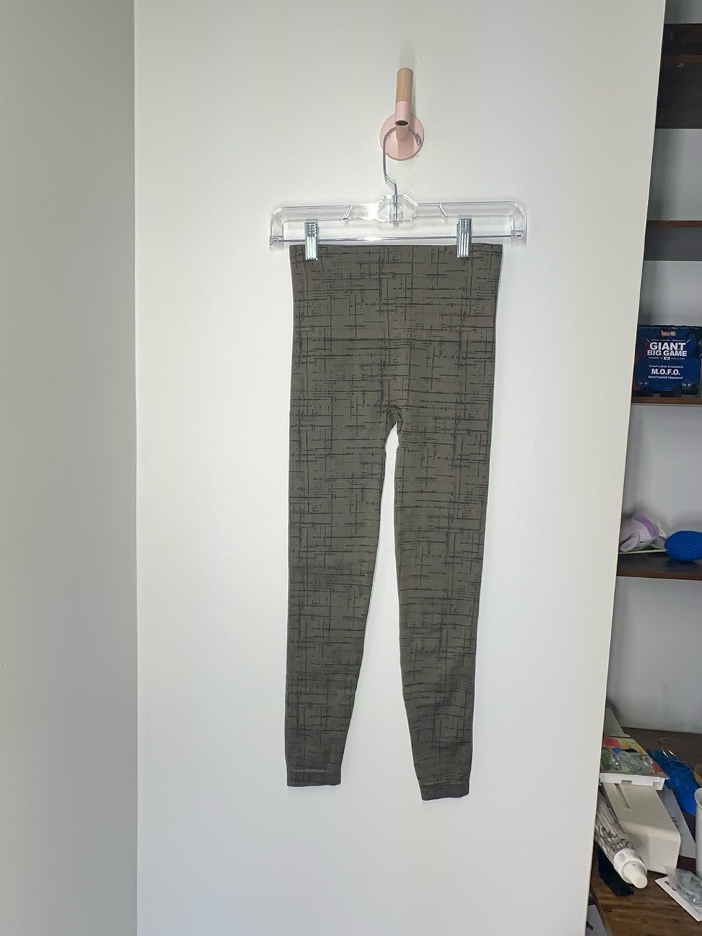 SPANX Olive Crosshatch Print Seamless High Rise Leggings Women’s Small